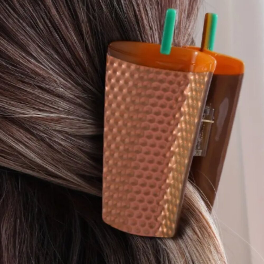 Coffee Cup Hair Claw Clip NWT